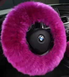 Classic Fur Long Wool Shrink Car Styling steering wheel covers for Australian Merino Fluffy Sheepskin Color automobile parts