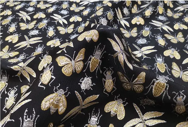 High Quality Insects Style Jacquard Brocade Fabric for Dress Coat Sofa Cushion Table Cloth Patchwork Upholstery Diy Tissue