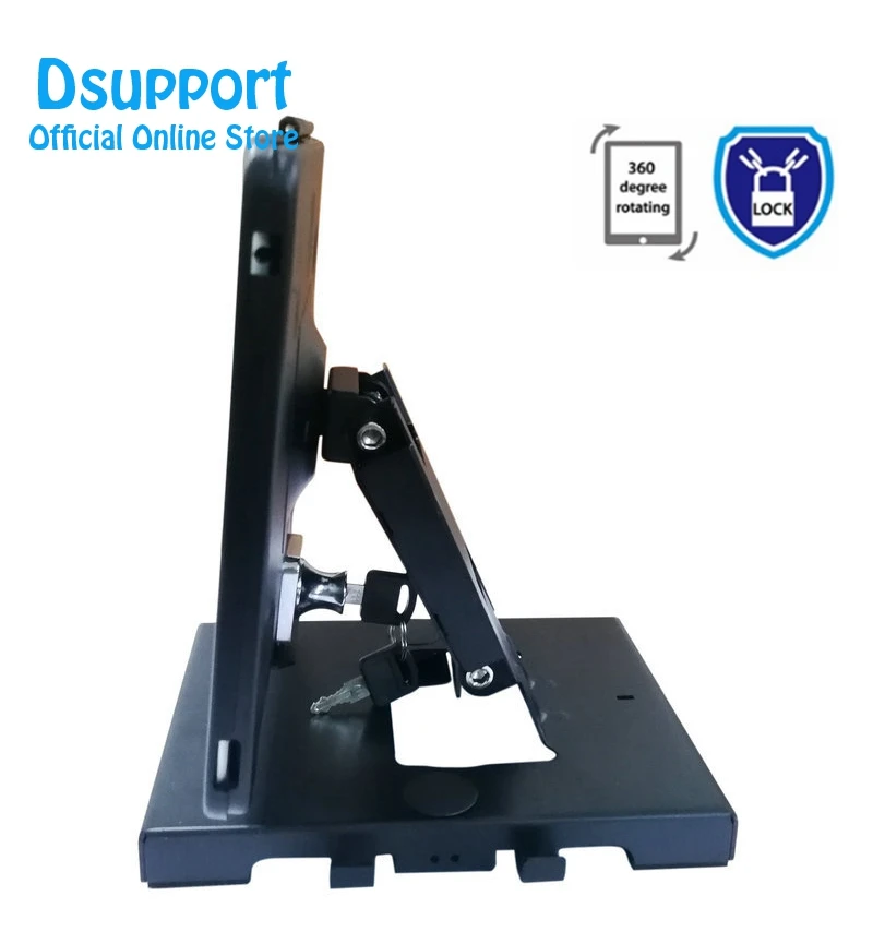Desktop e Wall Mount Caso Anti-Roubo com Segurança Stand Bloqueio Titular, tela giratória, preto, iPad Pro 12,9"