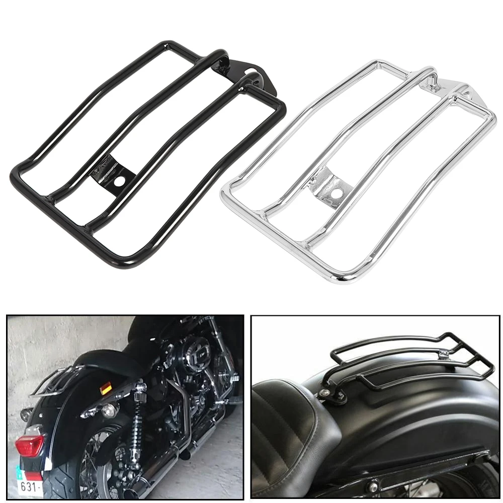 Motorcycle Chrome Black Rear Fender Luggage Rack Support Shelf Solo Seat For Harley XL Sportsters Iron 48 883 XL1200 2004-2019