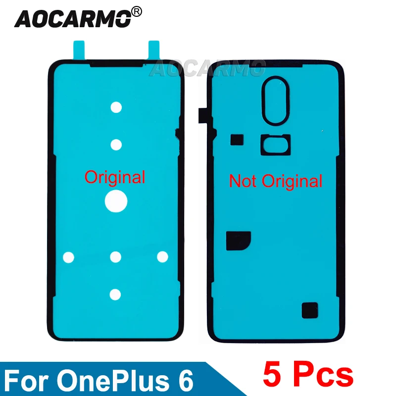 Aocarmo 5Pcs/Lot For OnePlus 6 1+6 Back Door Battery Cover Adhesive Sticker Glue Tape Replacement