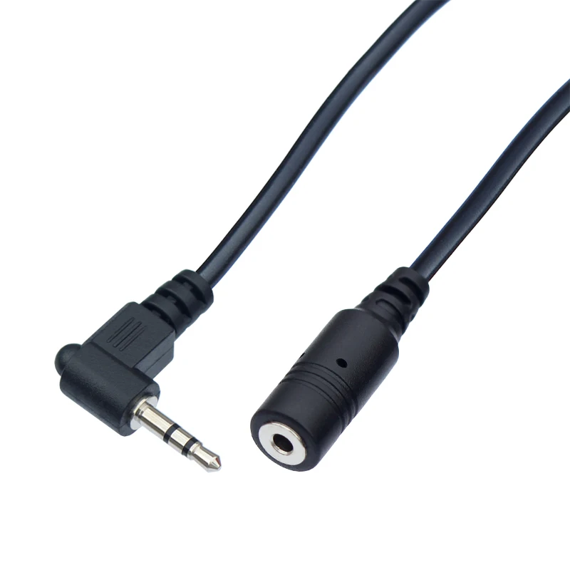 1.5m 3 polak Stereo 2.5mm Jack męski do żeńskiego przedłużacz kabla Audio 90 prostopadły adapter Audio kabel