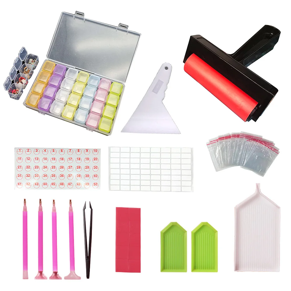 5D Diamond Painting Tools and Accessories Kits Roller pen Clay Tray stylo Diamond Embroidery Tray Box sets