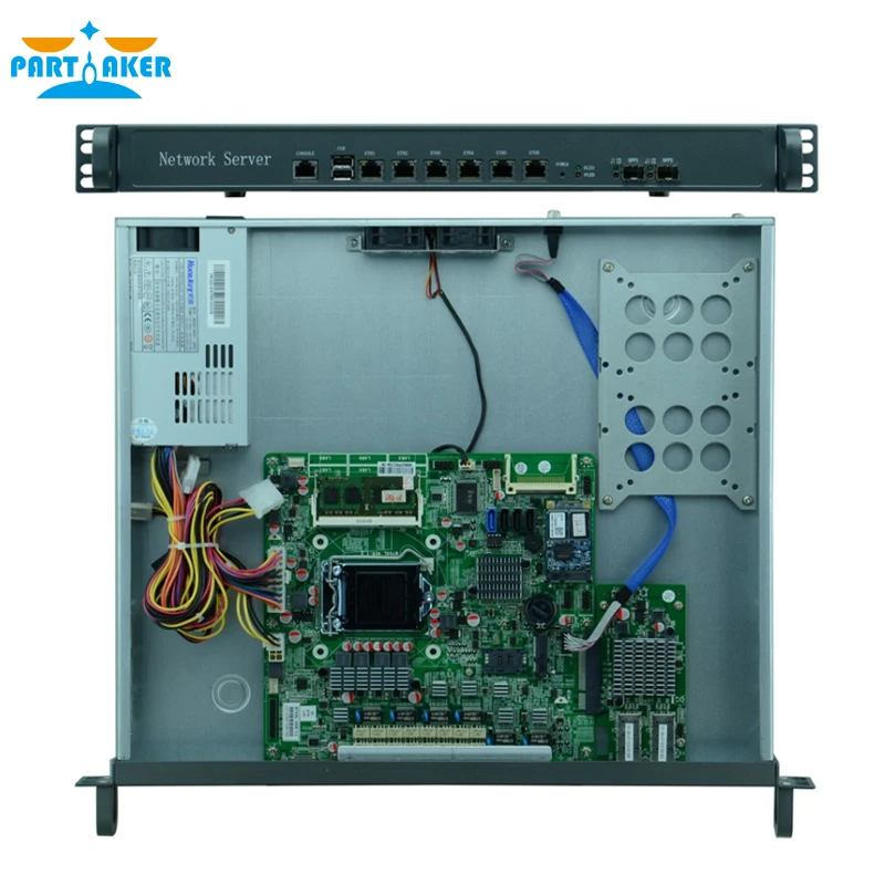 Partaker F9 1U Server Jaringan Firewall Alat dengan Intel I3 3220 H67SL 6 * Intel 82583V 2 * SFP