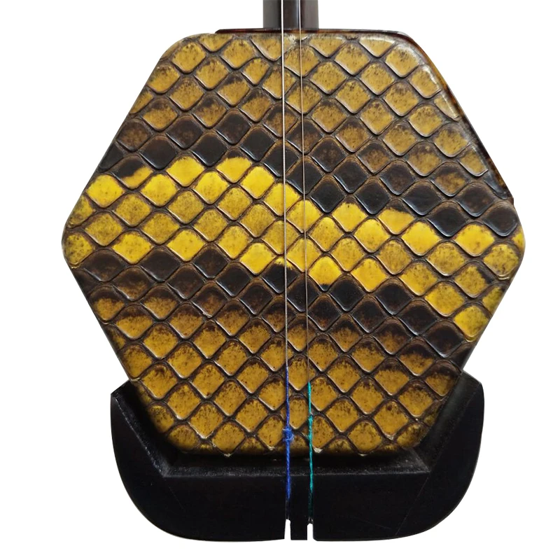 Ebony Upscale Musical Instrument by Wang Jiawang, 100% Ture Python Skin, Full Erhu Accessories, Chinese Instrument