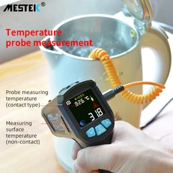 MESTEK -50-800 Degree Digital Infrared Thermometer Humidity Meter Thermometro Hygrometer Temperature Laser Gun Pyrometer