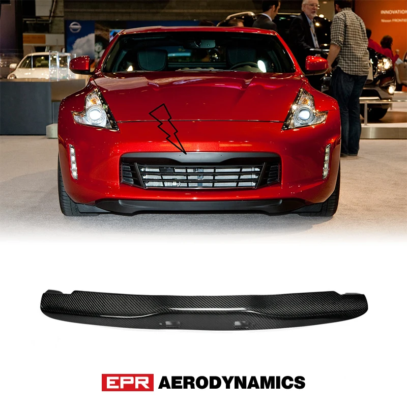 For Nissan 12 Onwards 370Z Z34 Kouki Late Model Carbon Fiber Front Bumper Grill Grille