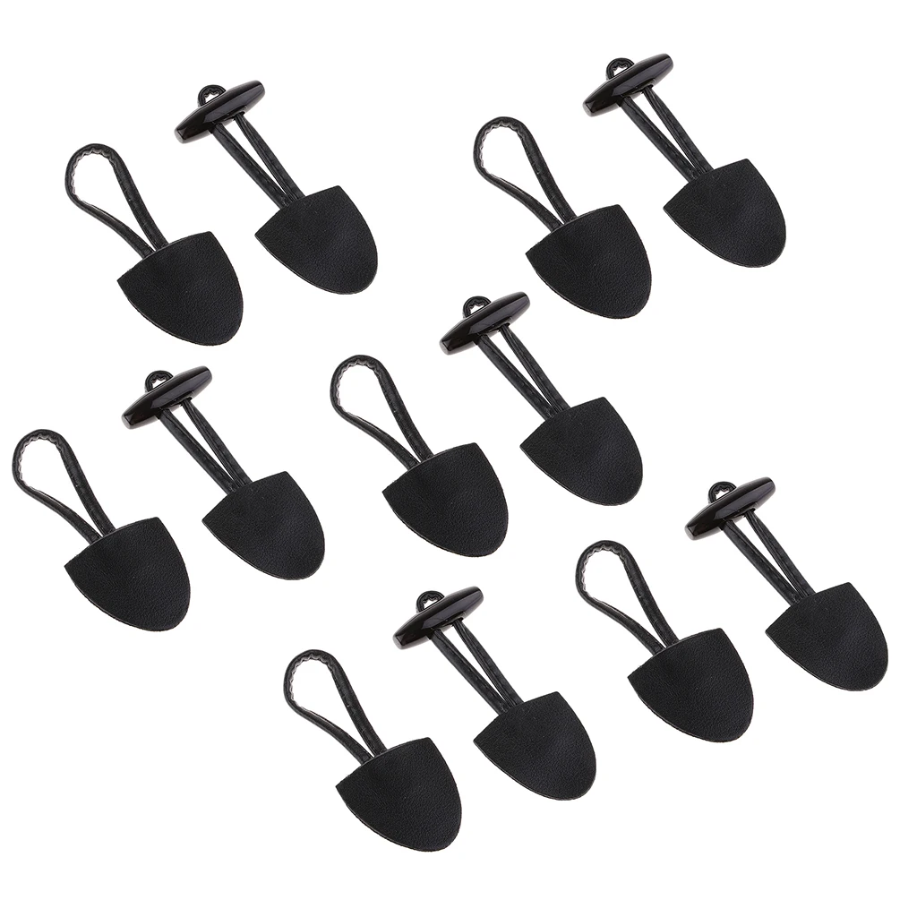 6 Pairs Classical Black Leather Horn Toggle Buttons Closures Coat Jacket Duffle Sweater Sewing Fasteners For Overcoat