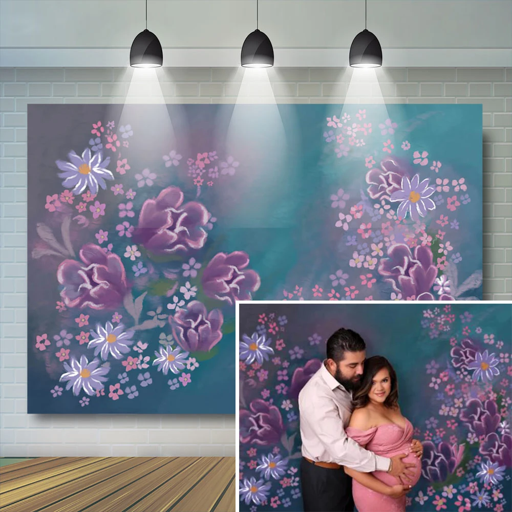 Винтажный цветочный фон для фотосъемки новорожденных девочек на день рождения, художественный портретный фон, детский профессиональный реквизит для фотостудии