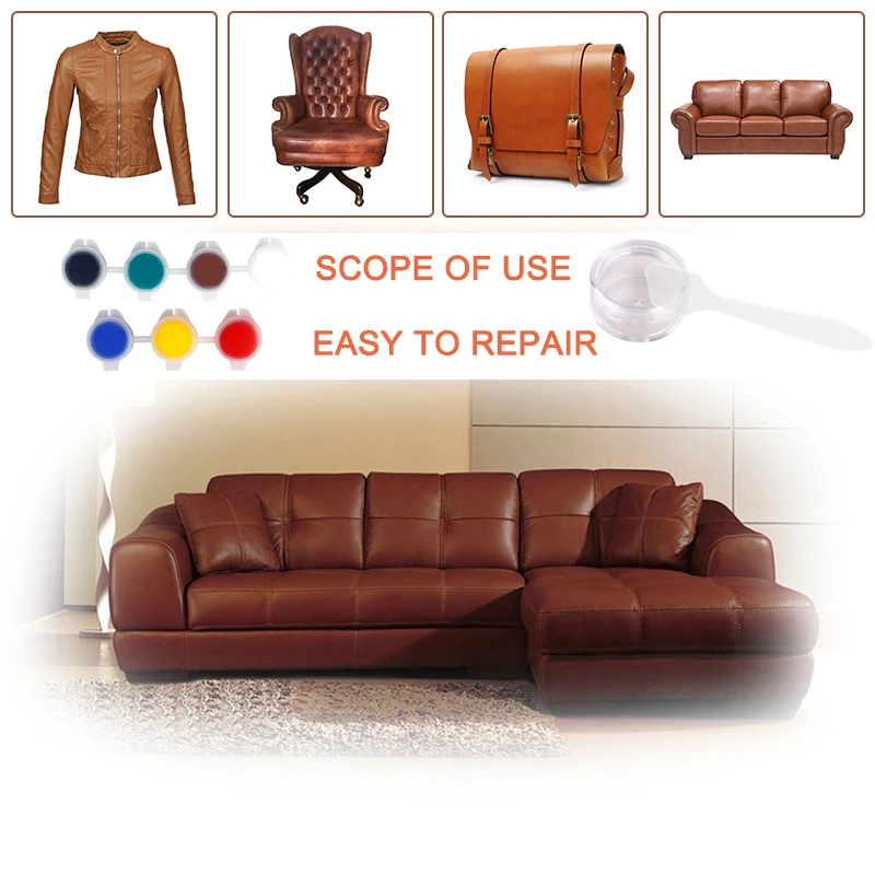 LUDUO Liquid Leather Vinyl Repair Kit Restorer Furniture Car Seats Sofa Jacket Purse Belt Shoes Cleaner Skin Repair Refurbish