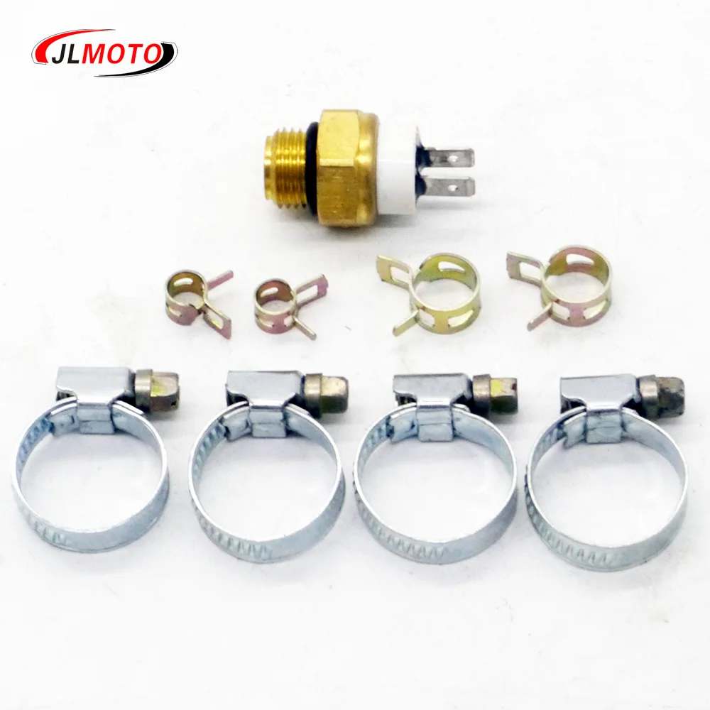 Full Set Radiator Temperature Sensor switch Pipe Clamps Fit For Liquid cooled engine 200cc 250cc 300cc ATV Pit Bike UTV Buggy