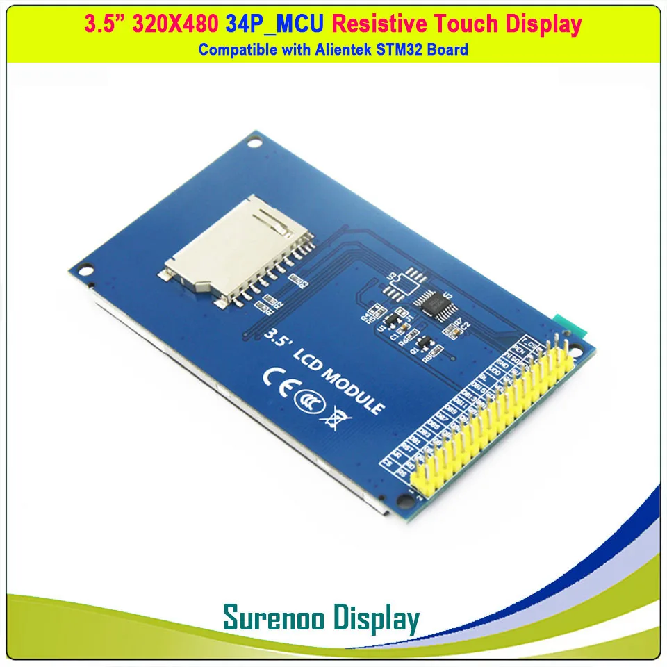 3.5 inch 480*320 16-Bit Parallel MCU ILI9486 TFT LCD Module Display Screen w/ XPT2046 Resistive Touch Panel  Alientek STM32