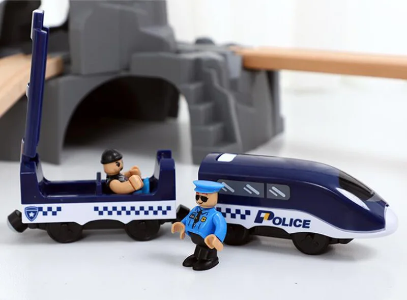 Elektrische Zug Set Spielzeug Modell Zug Elektrische Auto Fit Für Holz Eisenbahn Holz Eisenbahn Track Weihnachten Geschenk Für Kinder – Detail 6