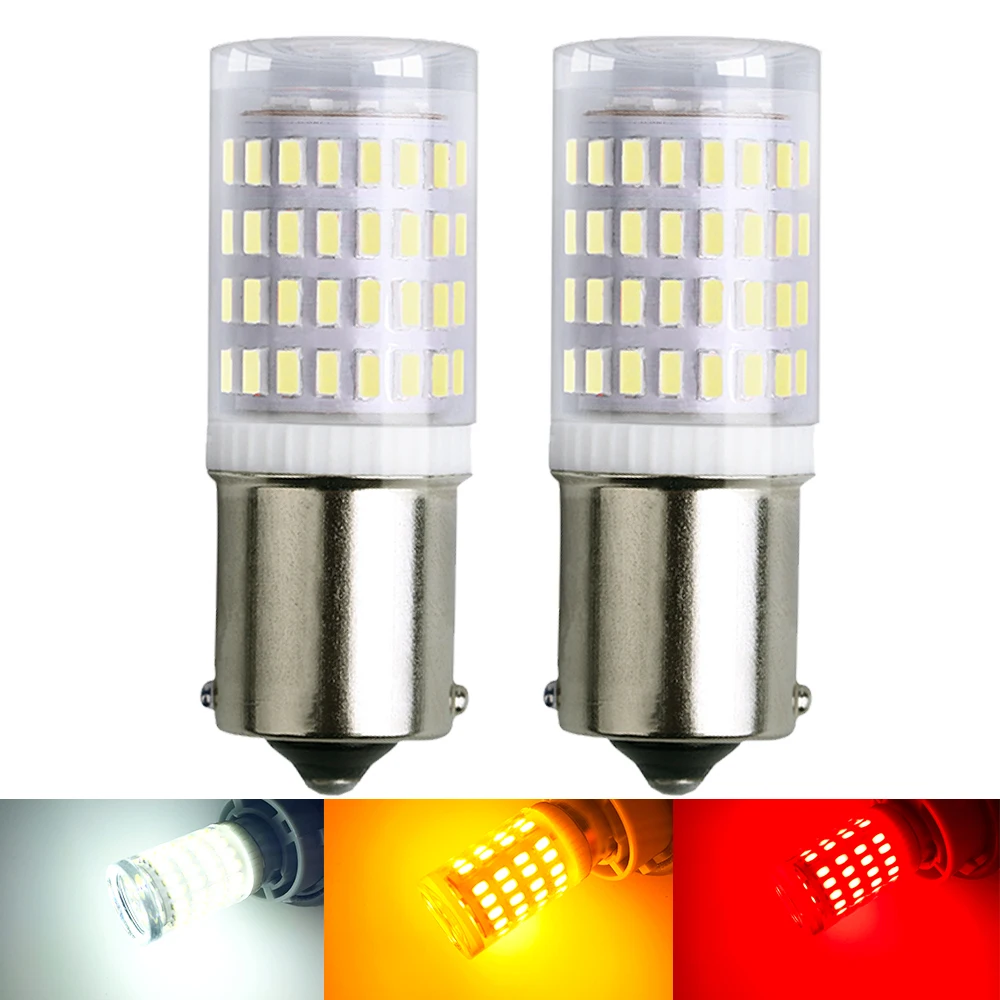 2X 3014 80smd 1156 Ba15s P21w 1157 Bay15d P21/5w Led for Car Auto Brake Lamp 12v Turn Signal Light Red Amber Reversing Lights