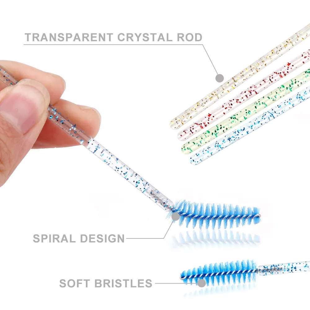 Kit d'extension de cils avec anneaux de colle, Micro brosse, patchs oculaires, baguettes de Mascara jetables, outils applicateurs