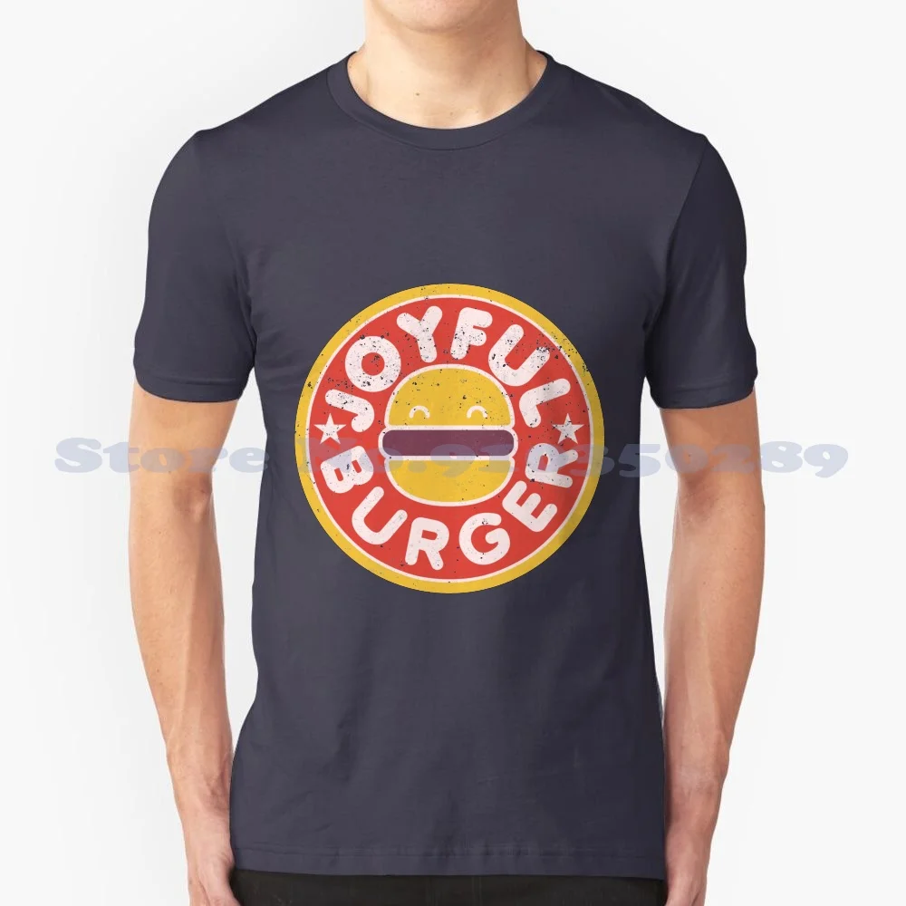 Joyful Burger 100% Cotton T-Shirt The Darwin Cartoon Network Kids Tv Animation Fast Food Joyful Burger