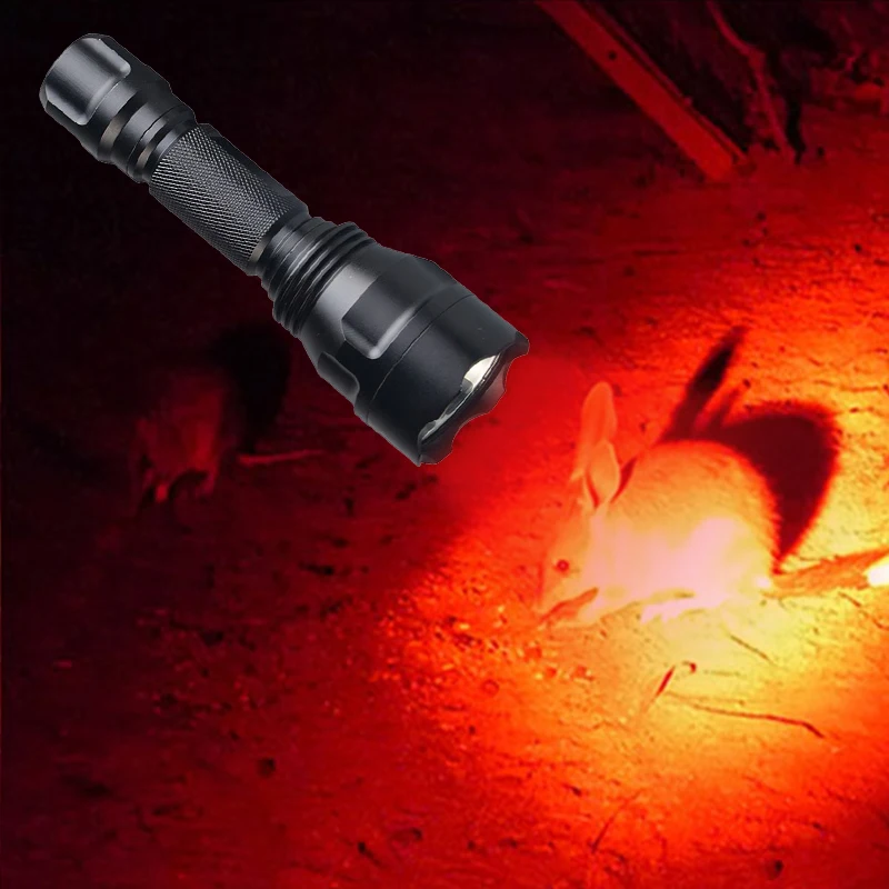 Professional 625nm Red Flashlight 3w XPE LED Red Light Night Vision Hunting Torch For Camping Fishing