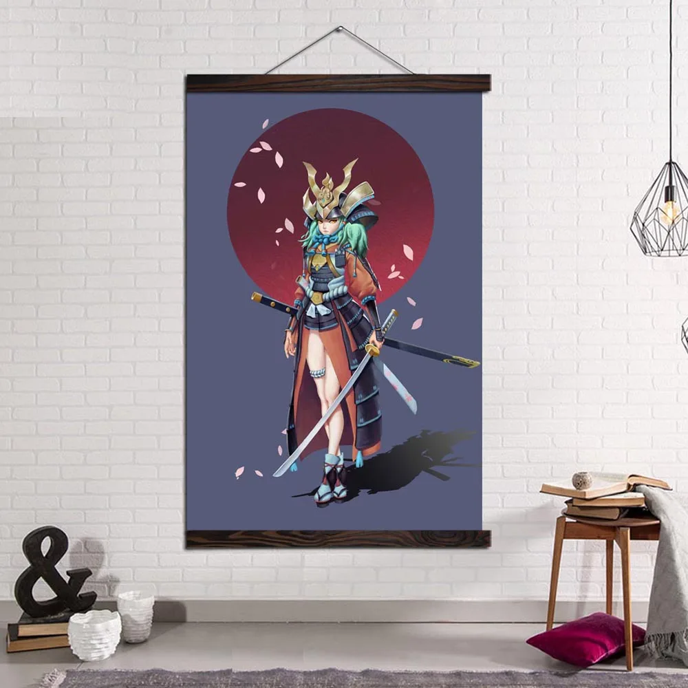 

Wall Art Print and Poster Canvas Painting Modern Pictures Home Decoration for Living Room Japan Female Samurai