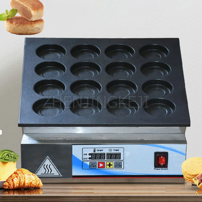 

Commercial Nonstick Pan Electro-Thermal Red Bean Cake Machine 16 Holes Non-Stick Mold Electricity Heat Type Wheel Cake Device