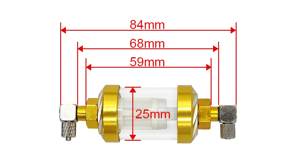 Filtr oleju hydraulicznego CNC Metal przezroczysty do 1/12 RC koparka hydrauliczna spychacz ładowarka DIY Upgrade części samochodowych