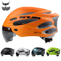 GUB K80 PLUS Cycling helmet integrally molded bike helmets 17 air vents magnet adsorption goggle PC EPS material a pair lenses