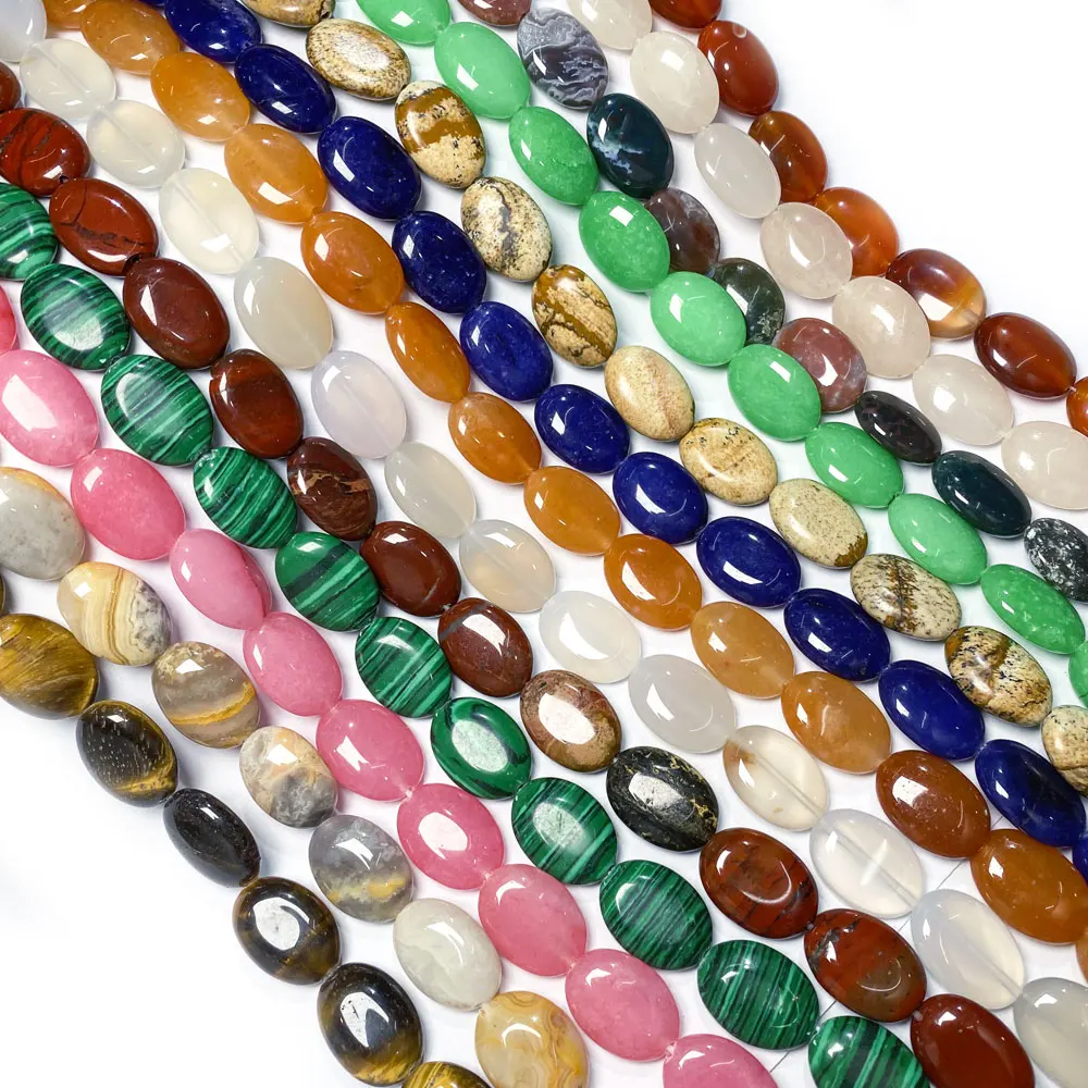 

Natural Stone Oval shape Loose Beads Crystal Semifinished String Bead for Jewelry Making DIY Bracelet Necklace Accessories