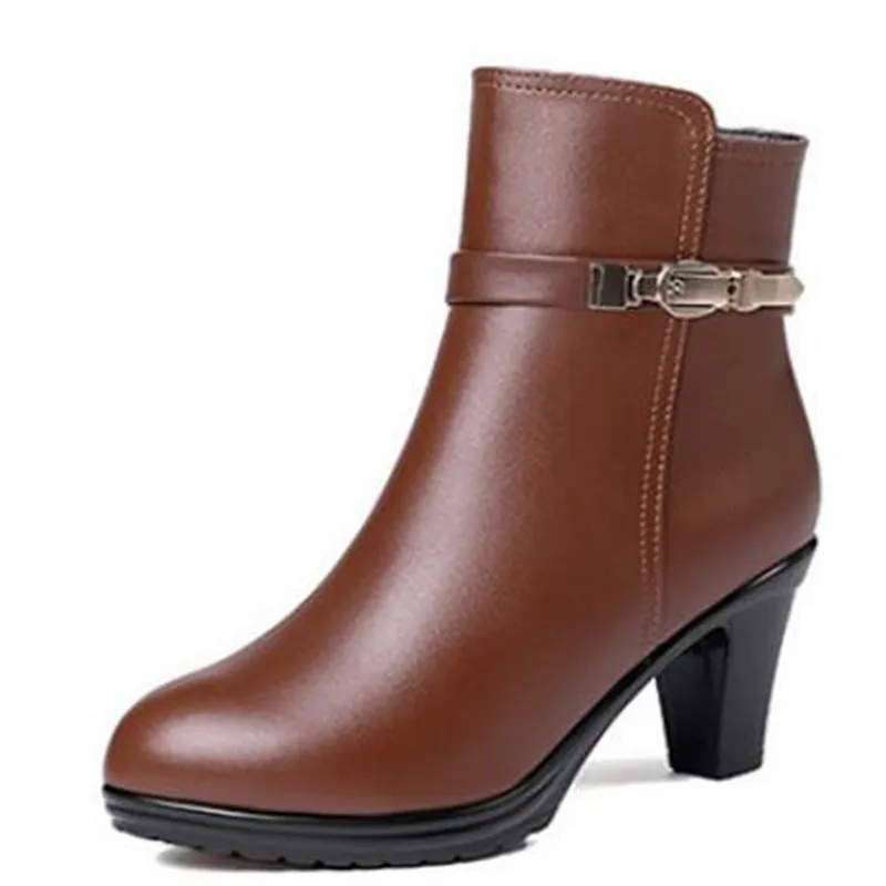 ZXRYXGS 2025 Large Size Winter Genuine Leather Boots Women Fashion Shoes Warm Wool Boots Plus Velvet Snow Boots Women Boots New