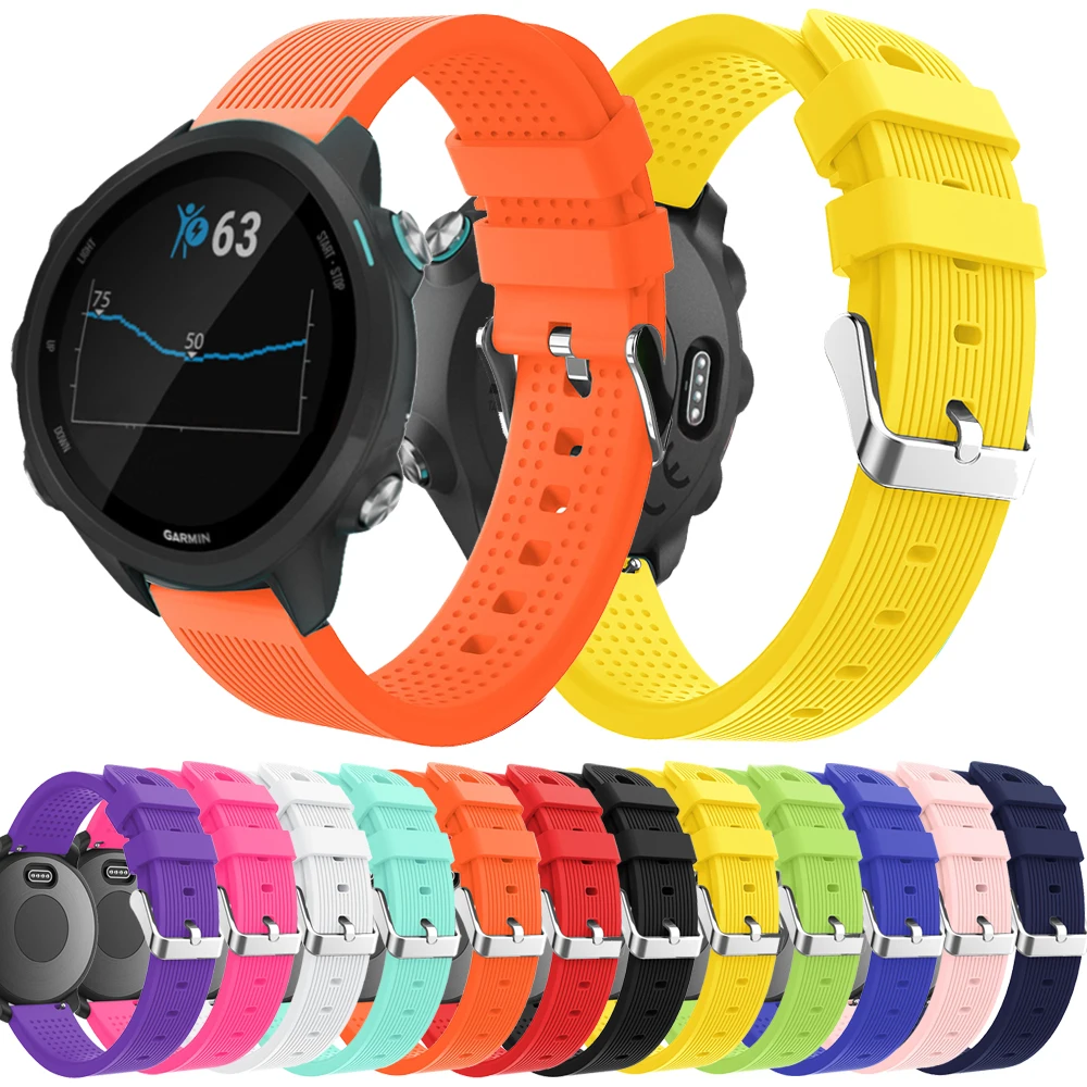 20mm Silicone Watch Strap For Garmin Forerunner 165 245 245M 645 645 music Bracelet Wristband Watchband For Garmin Vivoactive 5