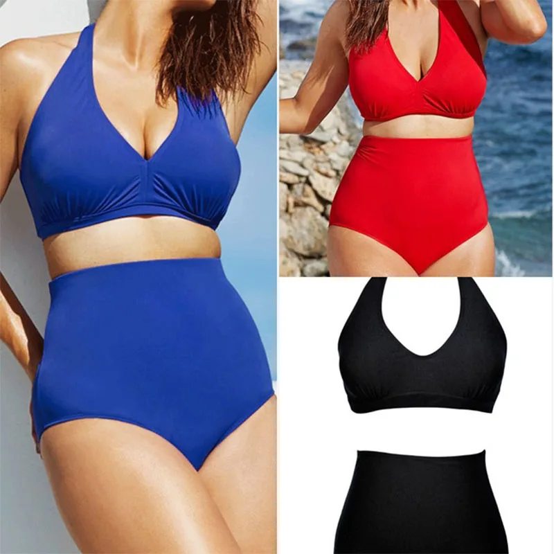 Zestaw Bikini kobiety Plus duży rozmiar podział strój kąpielowy Bikini kostium kąpielowy damski Plavky Maillot De Bain kąpiel garnitur Monokini