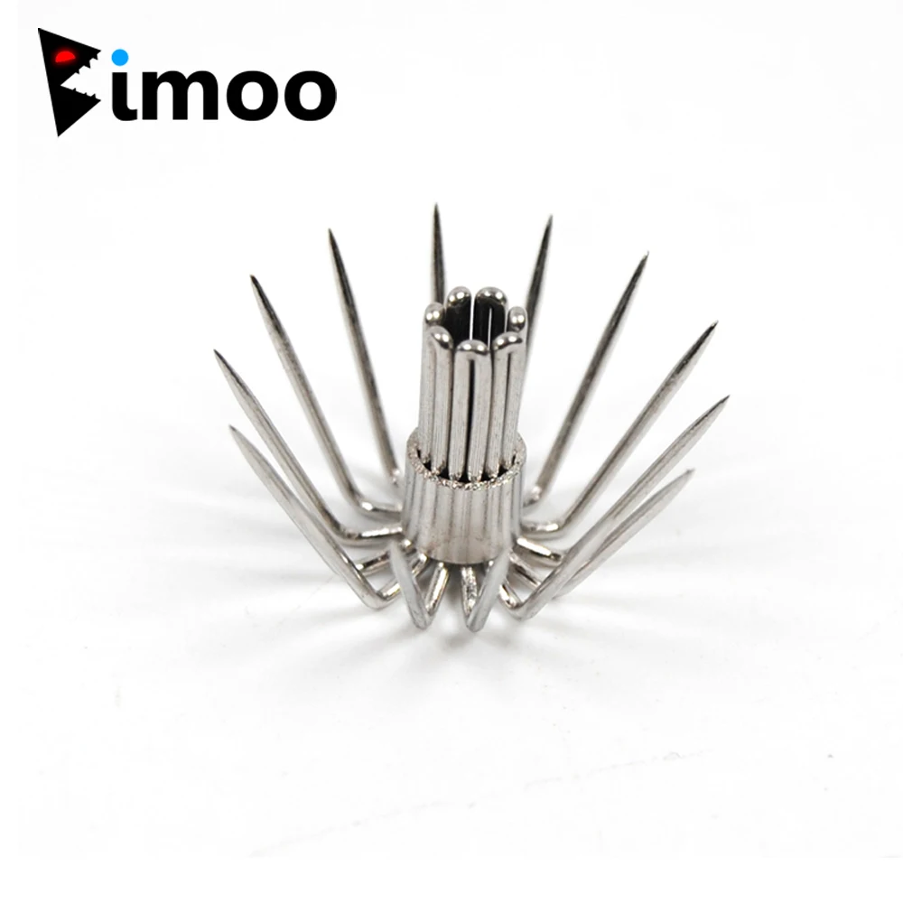 Bimoo 10PCS #2 ~ #4 Squid Jig DIY Hooks Diameter 1.7cm 1.9cm 2cm 14 Needles Squid Fishing Lure Making Material Umbrella Hook