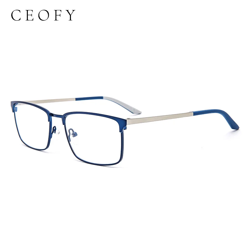 Ceofy Men Square Myopia Metal Glasses Frame Prescription Eyeglasses Frames 2022 New Full Optical Men Eyewear YJ0243