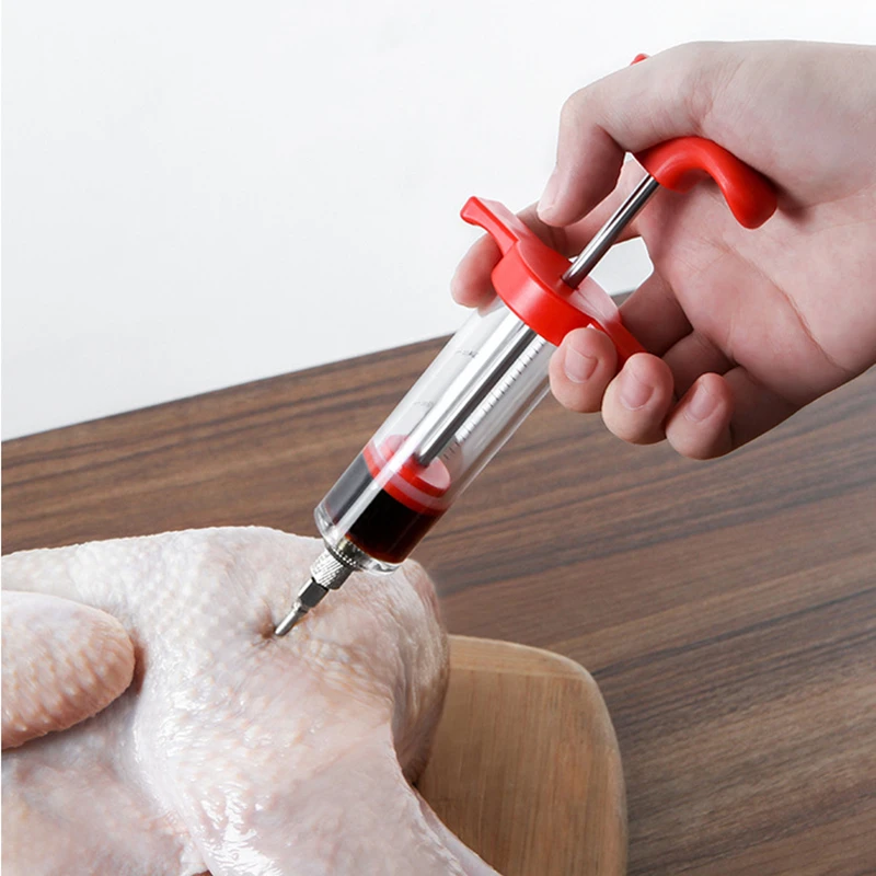 Food Grade PP Stainless Steel Flavoring Syringe Home Spice Meat Tools Turkey Beef Seasoning Syringes Cooking Accessories