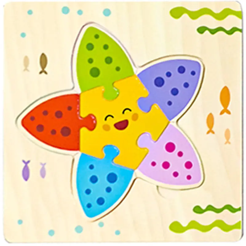 Baby Holz 3D Puzzles Tangram Formen Lernen Bildungs Cartoon Tier Intelligenz Puzzle Spielzeug Für Kinder Geschenk