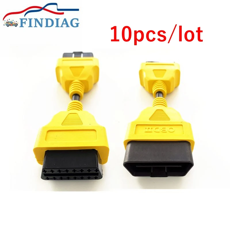 10pcs/lot 13cm High Quality & Durable Extension Cord 16 Pin Male to Female OBD 2 Connect Cable obd2 Interface Adapter