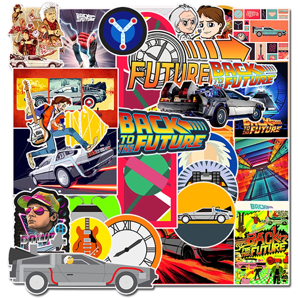 10/30/50PCS Back To The Future Cartoon Stickers Skateboard Motorcycle Luggage Guitar Waterproof Cool Decal Graffiti Stickers