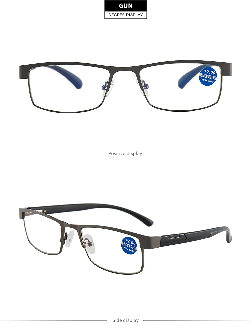 Edelstahl Lesebrille Männer Business Presbyopie Brille Männlich Anti Blaues Licht Brillen +1,0 1,5 2,0 2,5 3 3,5 4,0 – Detail 11