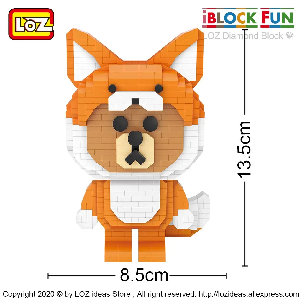 LOZ Diamond Blocks small particles building blocks animal fox bear lion head flamingo adult puzzle assembly toys Assembled Toy