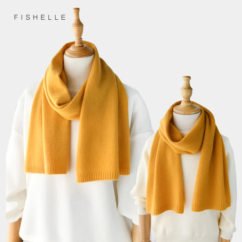 luxury cashmere scarf women solid color winter small thin scarf adults and kids knits shawl warm short wool scarves ladies men