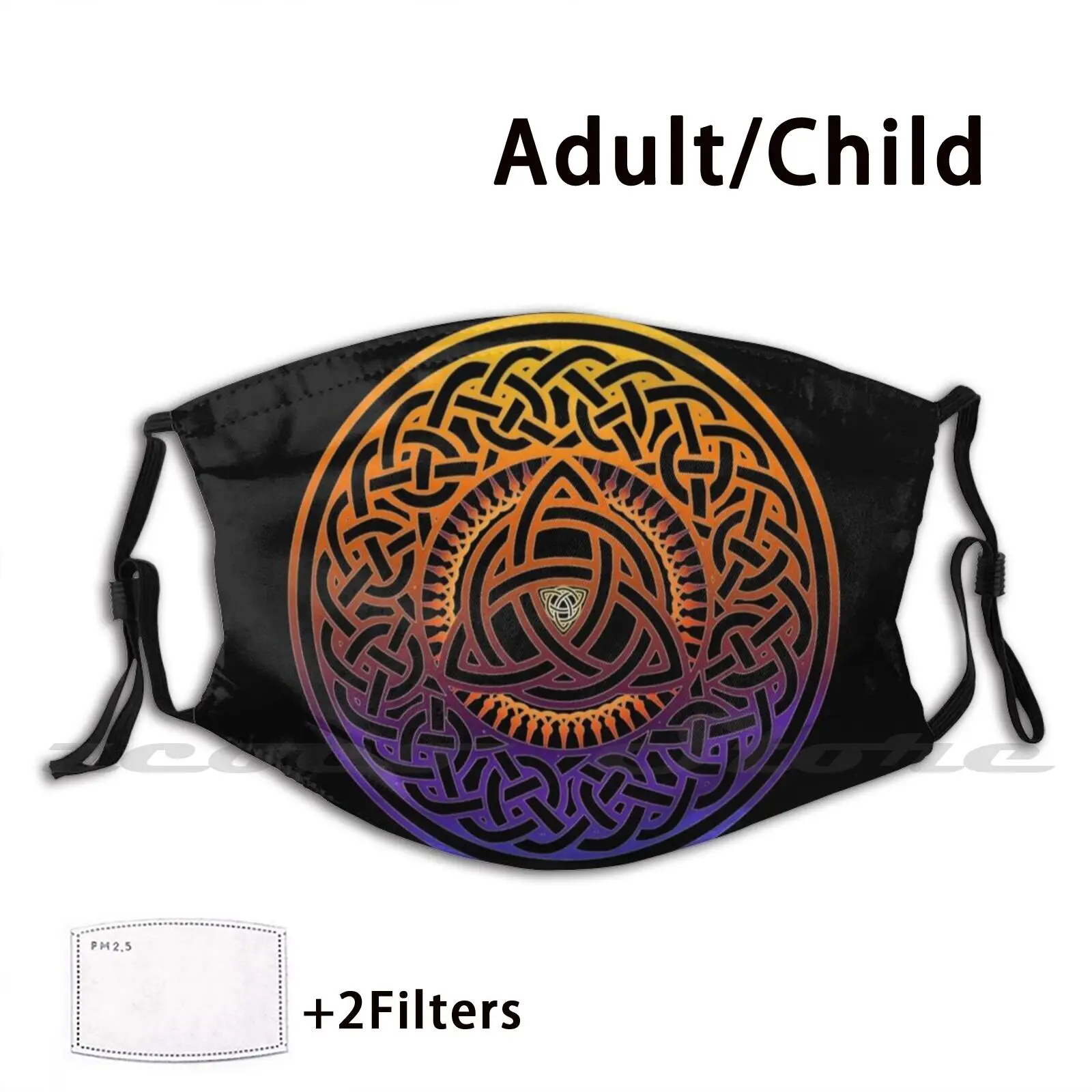 

Triquetra Washable Trending Customized Pm2.5 Filter Mask Triskelion Triskele Triquetra Art Morrigan Triple Goddess Wiccan Wicca