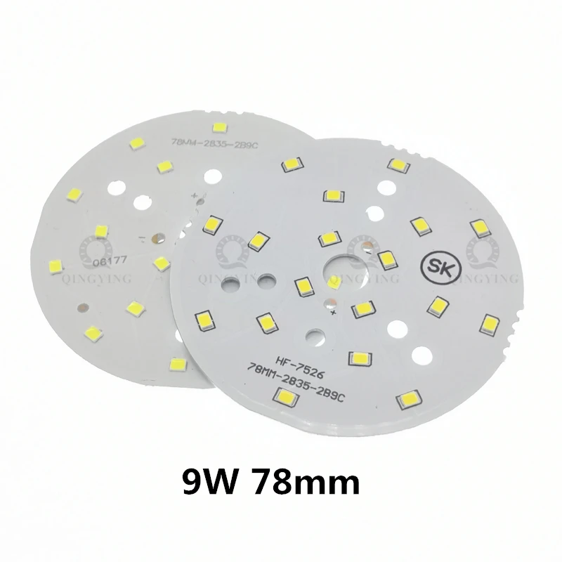 10pcs 9W 2835 SMD LED PCB Lamp Panel 58mm 65mm 78mm SMD2835 High Brightness Light Board For Ceiling Light Down Light