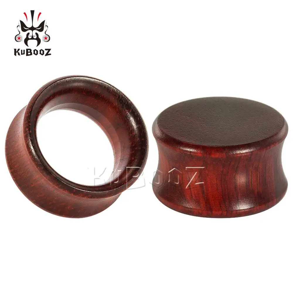 Kubooz Newest Style Design Horn Flat Wood Ear Piercing Plugs Stretchers Earring Tunnels Gagues Body Jewelry Gift