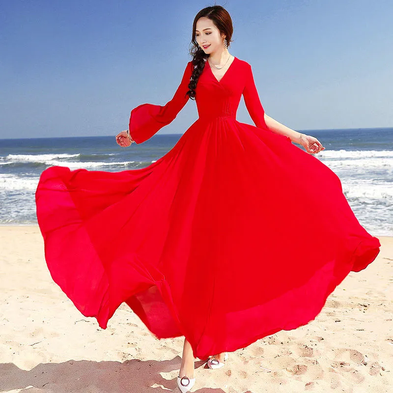 knee length dresses for ladies Long White DEWI DRESS Beach Wear main image 0