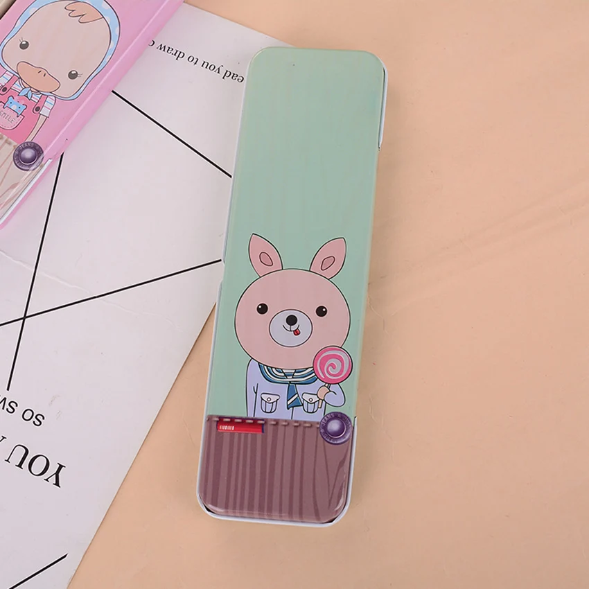 1PC Portable Cartoon Animal Pencil Case Creative Pencil Box Stationery Box For Student Kids Pencil Cases Storage Box 20*6*1.5cm