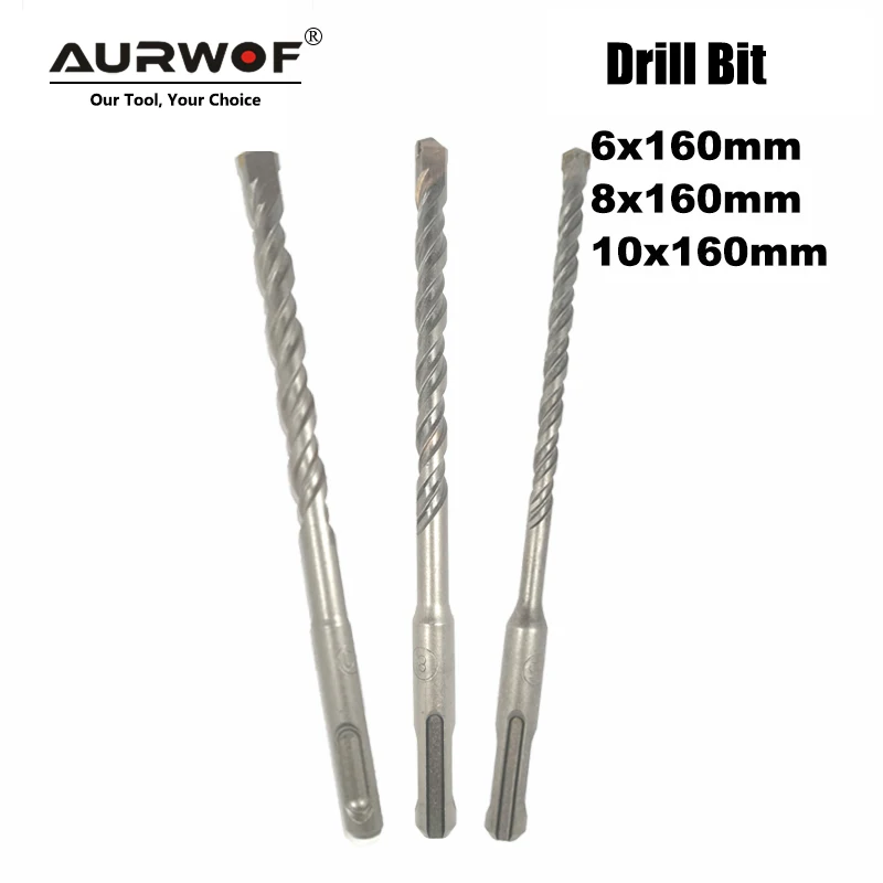 

LAVIE 3pc/Lot 6/8/10mm SDS Plus Electric Hammer Drill Bits S2 S4 160mm Tungsten Carbide Flat Cross Tip Concrete Masonry Cutter