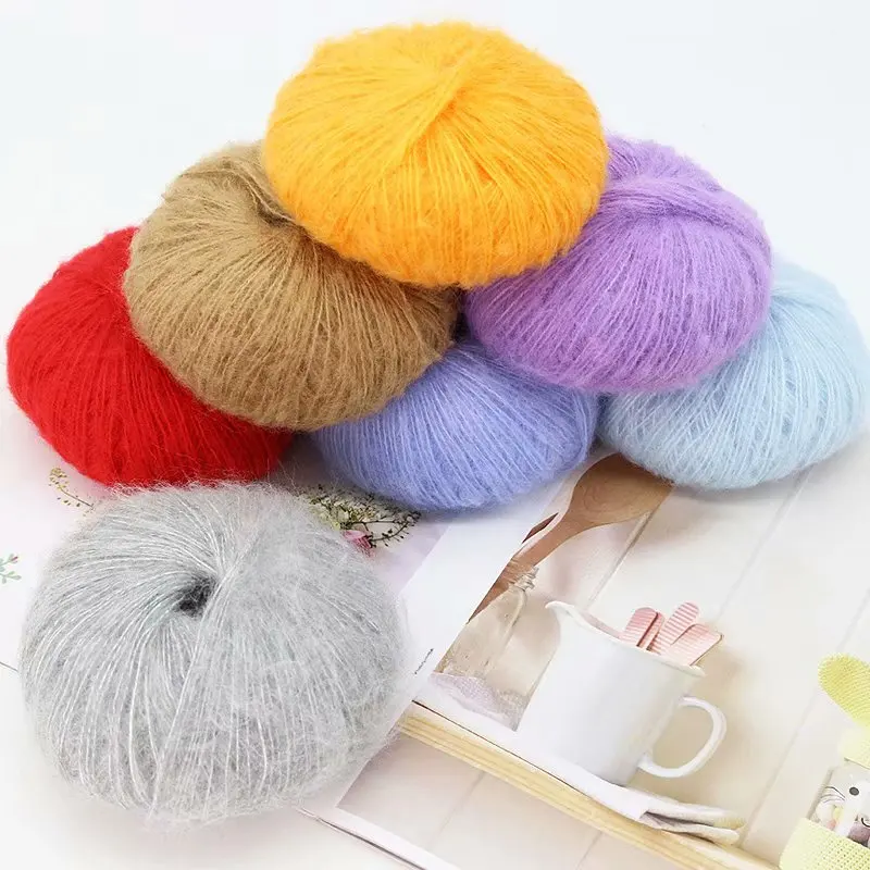 2*25g/ball Mohair Yarn Crochet Skin-Friendly Baby Wool Thread For Knitting Sweater Shawl,Four Seasons General Knitting Wool