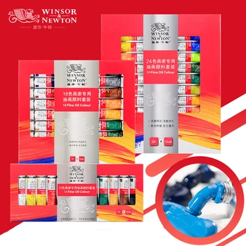 1ชุด Winsor & Newton 12/18สี Professional น้ำมันสีสำหรับศิลปินวาดภาพวาด Art Supplies