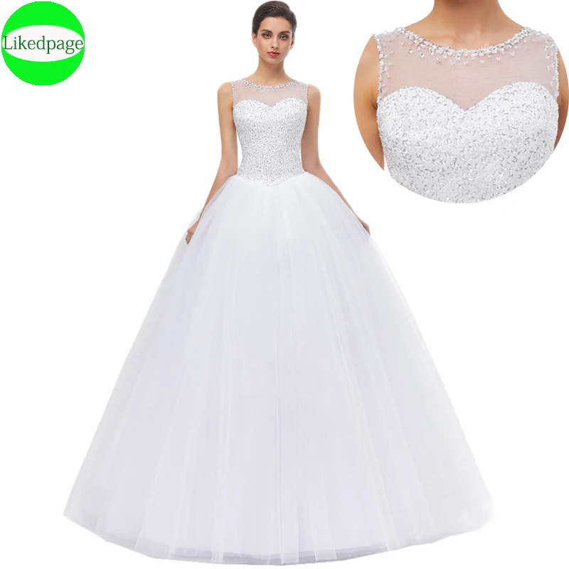 

New Princesa Wedding Dress 2021 Vestido De Fiesta Boda Novia Beaded Ball Gown Robe Mariage White Tulle Brautkleid Abito Da Sposa