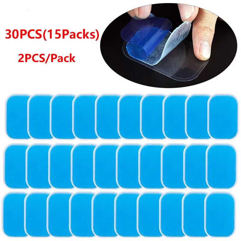 30PCS (15Packs)  EMS Gel Pads Replacement Pad Electrodes Patch Hydrogel For Muscle Stimulator Massage Abdominal Belt Accessories