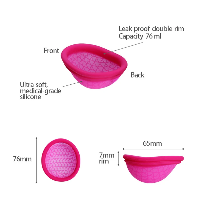 Copo Menstrual Reutilizável para Mulheres, Copo Menstrual de Silício, Tigela Menstruação, Esterilizador, Disco Menstrual Médico, Saúde, 3pcs