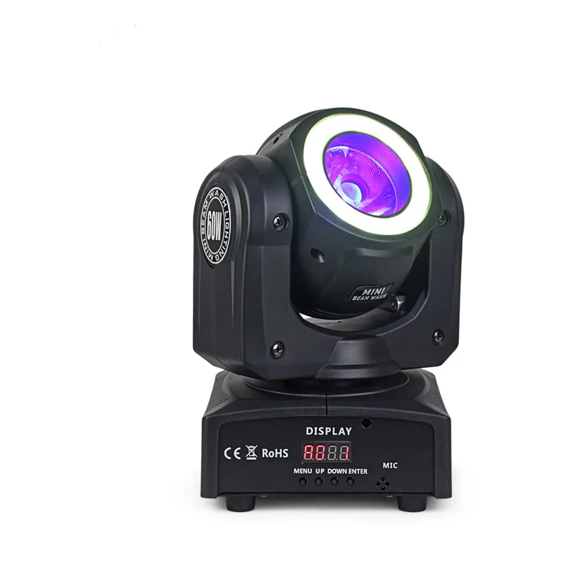 Imagem -01 - Venda Quente de Boa Qualidade 60w Led Beam com Halo Ring para dj Club Xmas Wedding Disco Party Lights venda quente de boa qualidade 60w led beam com halo ring para dj club xmas wedding disco party lights 01